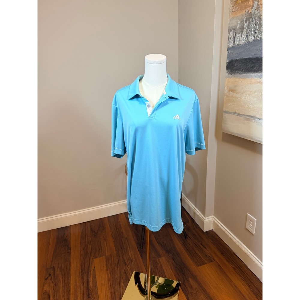 Adidas Golf Mens Blue Short Sleeve Performance Polo Shirt BC1992 Size Medium